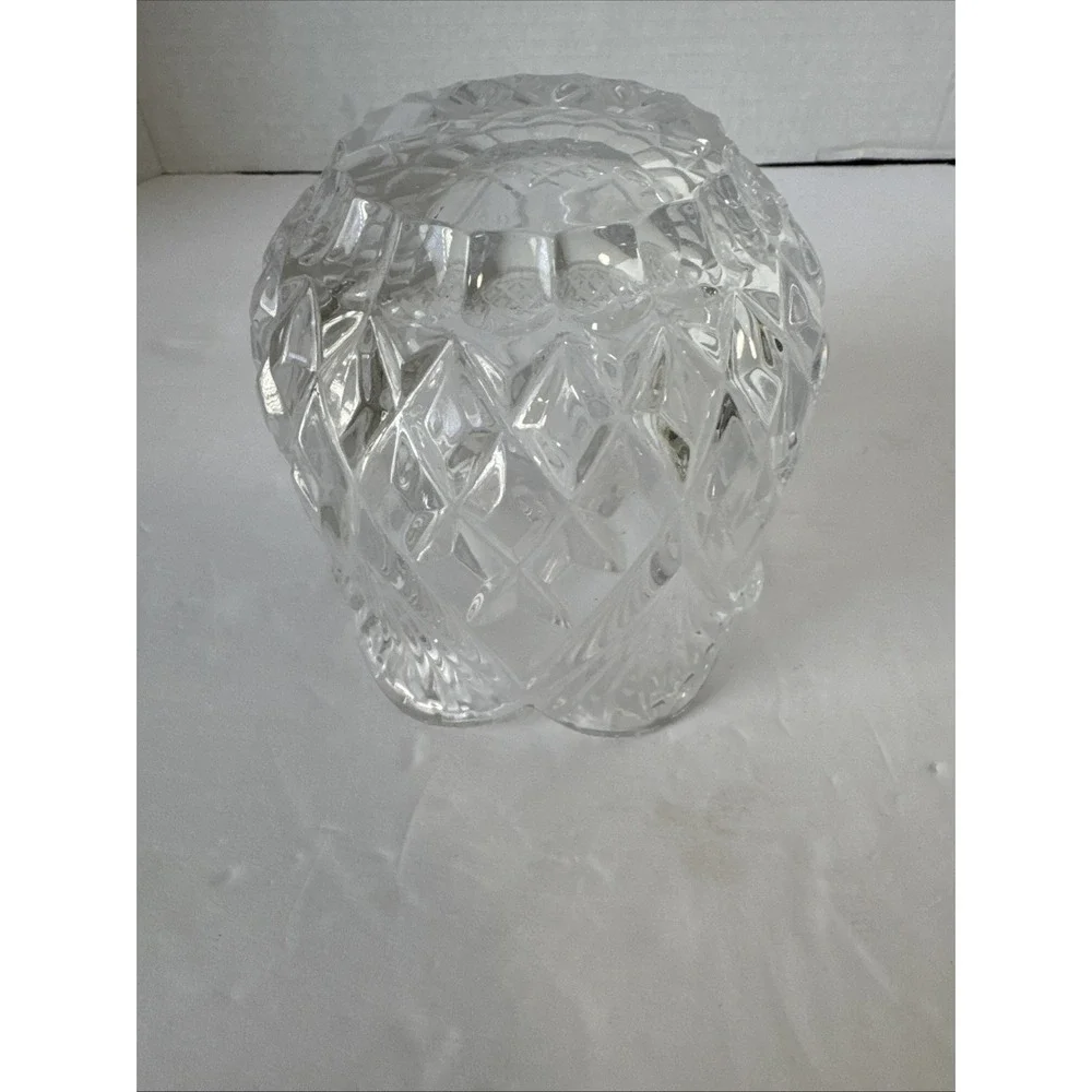 Heavy Clear Lead‎ Crystal Scalloped Bowl Vase Candle Holder 4.25
